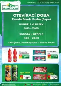 Akční leták Tamda Foods, platný od 2025-01-22 do 2025-01-28.