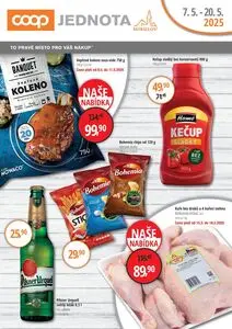 Akční leták COOP JEDNOTA, platný od 2025-05-07 do 2025-05-20.