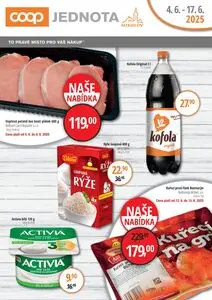 Akční leták COOP JEDNOTA, platný od 2025-06-04 do 2025-06-17.