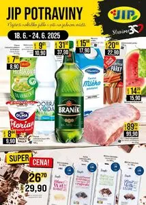 Akční leták JIP, platný od 2025-06-18 do 2025-06-24.