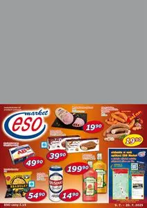 Akční leták ESO, platný od 2025-07-09 do 2025-07-20.