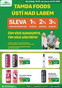 Akční leták Tamda Foods, platný od 2025-07-16 do 2025-07-22.