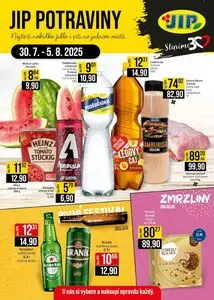 Akční leták JIP, platný od 2025-07-30 do 2025-08-05.