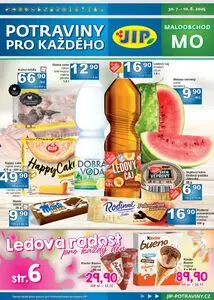 Akční leták JIP, platný od 2025-07-30 do 2025-08-10.