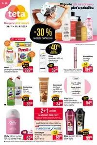 Akční leták Teta drogerie, platný od 2025-07-31 do 2025-08-12.