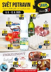 Akční leták JIP, platný od 2025-08-06 do 2025-08-12.