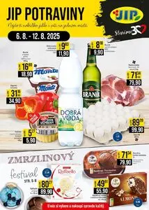 Akční leták JIP, platný od 2025-08-06 do 2025-08-12.
