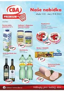 Akční leták CBA, platný od 2025-08-13 do 2025-08-19.