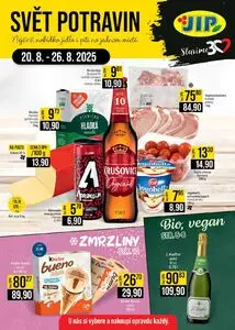 Akční leták JIP, platný od 2025-08-20 do 2025-08-26.