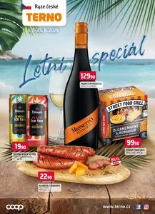 Akční leták COOP TERNO, platný od 2025-07-01 do 2025-08-28.