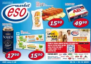 Akční leták ESO, platný od 2025-08-20 do 2025-08-31.