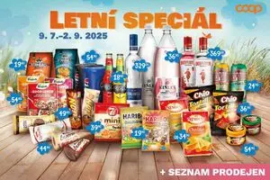 Akční leták COOP, platný od 2025-07-09 do 2025-09-02.