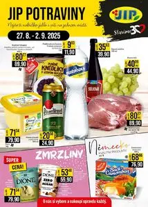 Akční leták JIP, platný od 2025-08-27 do 2025-09-02.