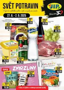 Akční leták JIP, platný od 2025-08-27 do 2025-09-02.