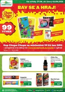 Akční leták Tamda Foods, platný od 2025-08-27 do 2025-09-02.