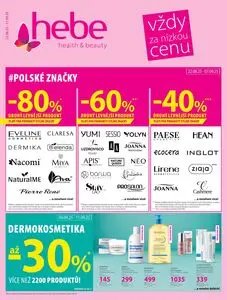 Akční leták Hebe, platný od 2025-08-22 do 2025-09-11.