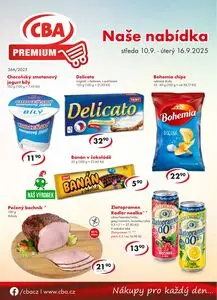Akční leták CBA, platný od 2025-09-10 do 2025-09-16.
