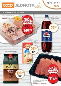 Akční leták COOP JEDNOTA, platný od 2025-09-10 do 2025-09-23.