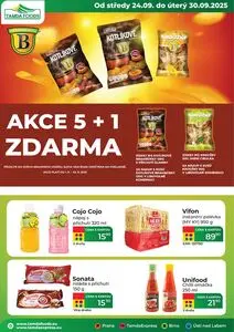 Akční leták Tamda Foods, platný od 2025-09-24 do 2025-09-30.