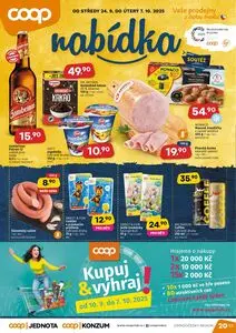 Akční leták COOP, platný od 2025-09-24 do 2025-10-07.