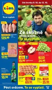 Akční leták LIDL, platný od 2025-10-09 do 2025-10-12.