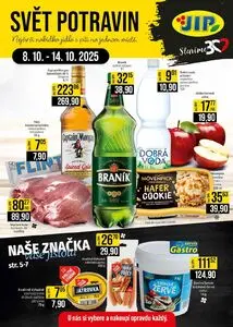 Akční leták JIP, platný od 2025-10-08 do 2025-10-14.
