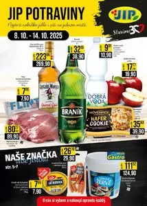 Akční leták JIP, platný od 2025-10-08 do 2025-10-14.