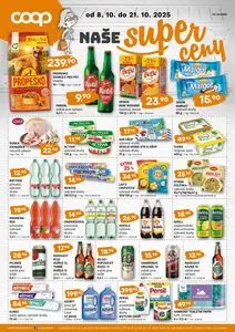 Akční leták COOP, platný od 2025-10-08 do 2025-10-21.