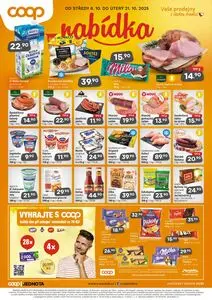 Akční leták COOP, platný od 2025-10-08 do 2025-10-21.