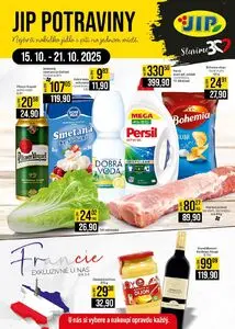 Akční leták JIP, platný od 2025-10-15 do 2025-10-21.