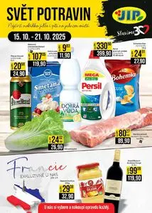 Akční leták JIP, platný od 2025-10-15 do 2025-10-21.