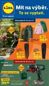 Akční leták LIDL, platný od 2025-10-27 do 2025-11-02.