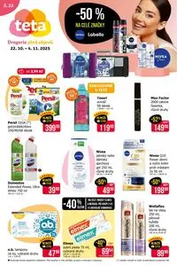 Akční leták Teta drogerie, platný od 2025-10-22 do 2025-11-04.