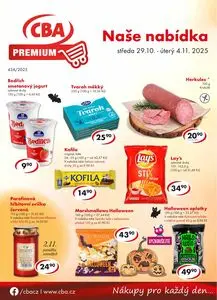 Akční leták CBA, platný od 2025-10-29 do 2025-11-04.