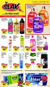 Akční leták ŠLAK, platný od 2025-10-27 do 2025-11-08.