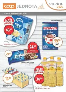Akční leták COOP JEDNOTA, platný od 2025-11-05 do 2025-11-18.