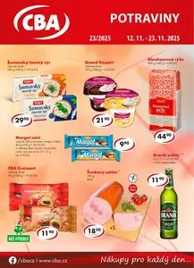 Akční leták CBA, platný od 2025-11-12 do 2025-11-23.