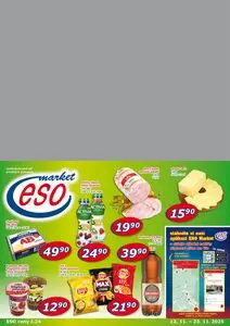 Akční leták ESO, platný od 2025-11-12 do 2025-11-23.