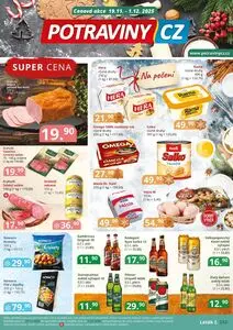 Akční leták POTRAVINY CZ, platný od 2025-11-19 do 2025-12-01.