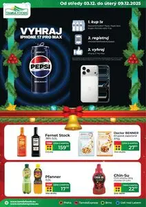 Akční leták Tamda Foods, platný od 2025-12-03 do 2025-12-09.