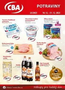 Akční leták CBA, platný od 2025-12-10 do 2025-12-31.