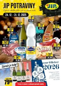 Akční leták JIP, platný od 2025-12-24 do 2025-12-31.