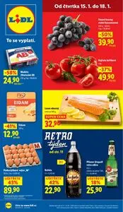Akční leták LIDL, platný od 2026-01-15 do 2026-01-18.