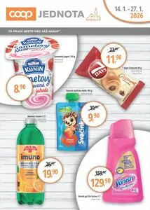 Akční leták COOP JEDNOTA, platný od 2026-01-14 do 2026-01-27.