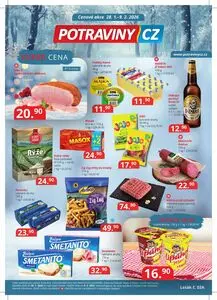Akční leták POTRAVINY CZ, platný od 2026-01-28 do 2026-02-09.