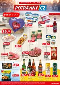 Akční leták POTRAVINY CZ, platný od 2026-02-11 do 2026-02-23.