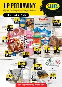 Akční leták JIP, platný od 2026-02-18 do 2026-02-24.