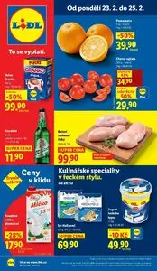 Akční leták LIDL, platný od 2026-02-23 do 2026-02-25.