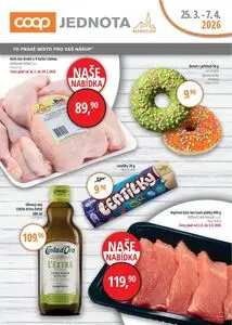 Akční leták COOP JEDNOTA, platný od 2026-03-25 do 2026-04-07.