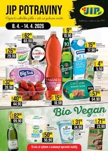 Akční leták JIP, platný od 2026-04-08 do 2026-04-14.